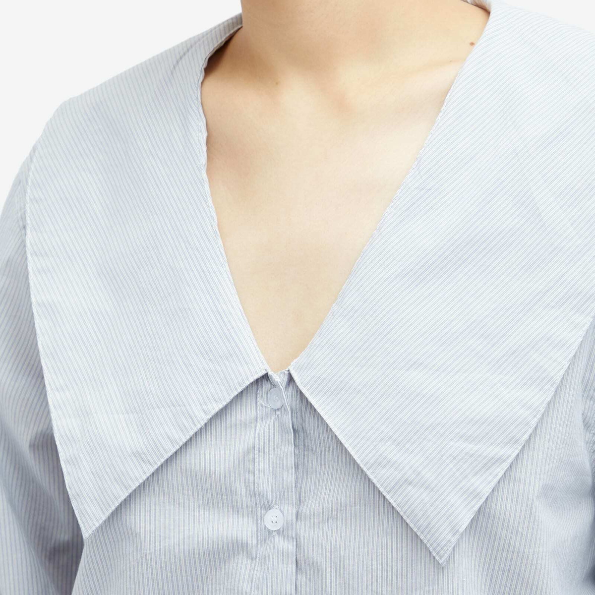 Deiji Studios Women's OS Collared Stripe Shirt in Dream