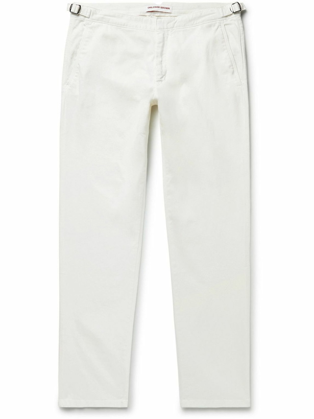 Photo: Orlebar Brown - Fallon Straight-Leg Cotton-Blend Twill Trousers - Neutrals