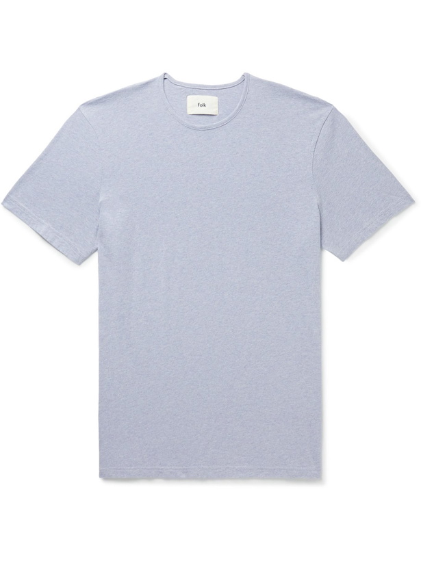 Photo: FOLK - Everyday Slub Cotton-Jersey T-Shirt - Blue