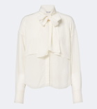 Veronica Beard Darlis tie-neck crêpe de chine blouse