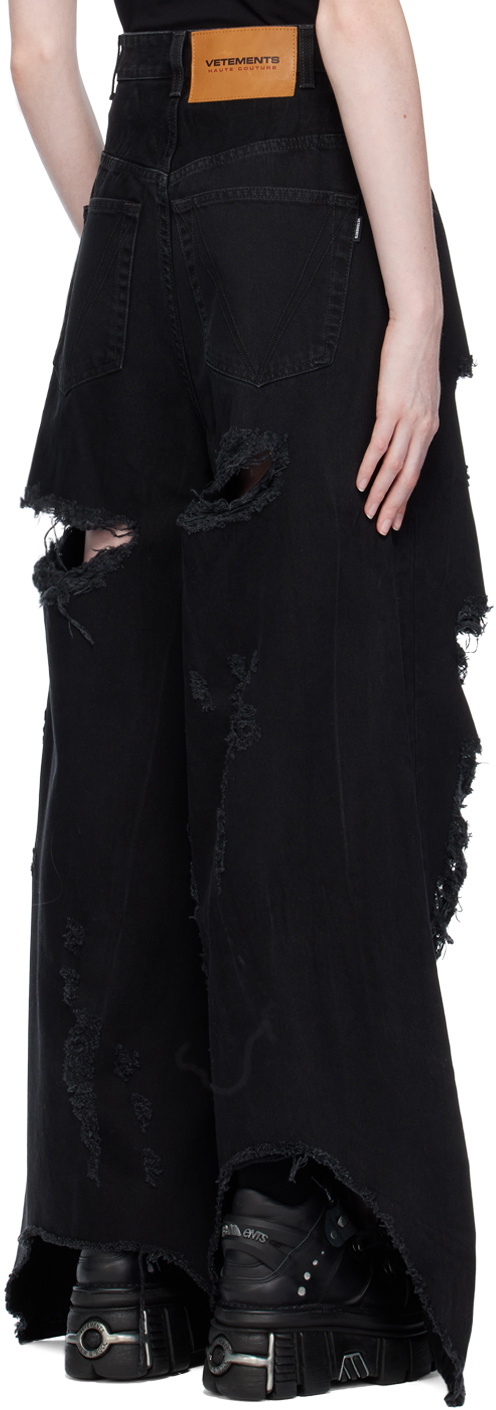 VETEMENTS Black Distressed Jeans Vetements