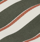 Bigi - 8cm Striped Silk and Cotton-Blend Tie - Green