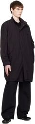 COOR Black Garment Dyed Fishtail Parka Coat