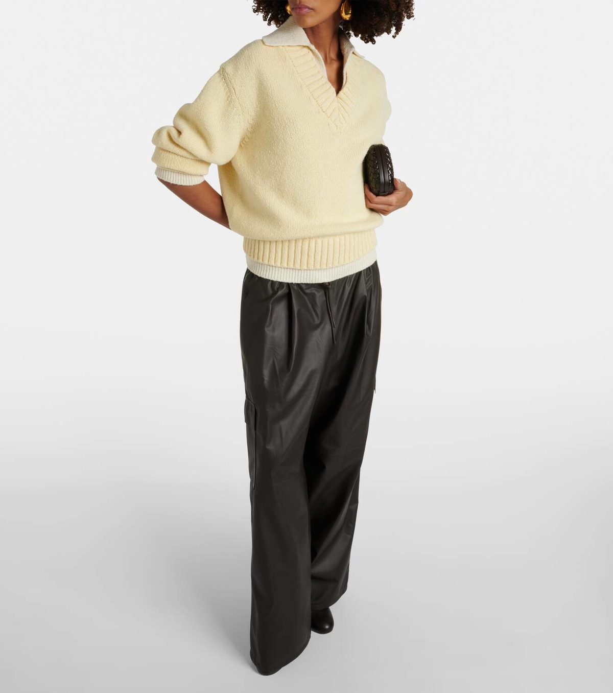 Yves Salomon Leather cargo pants
