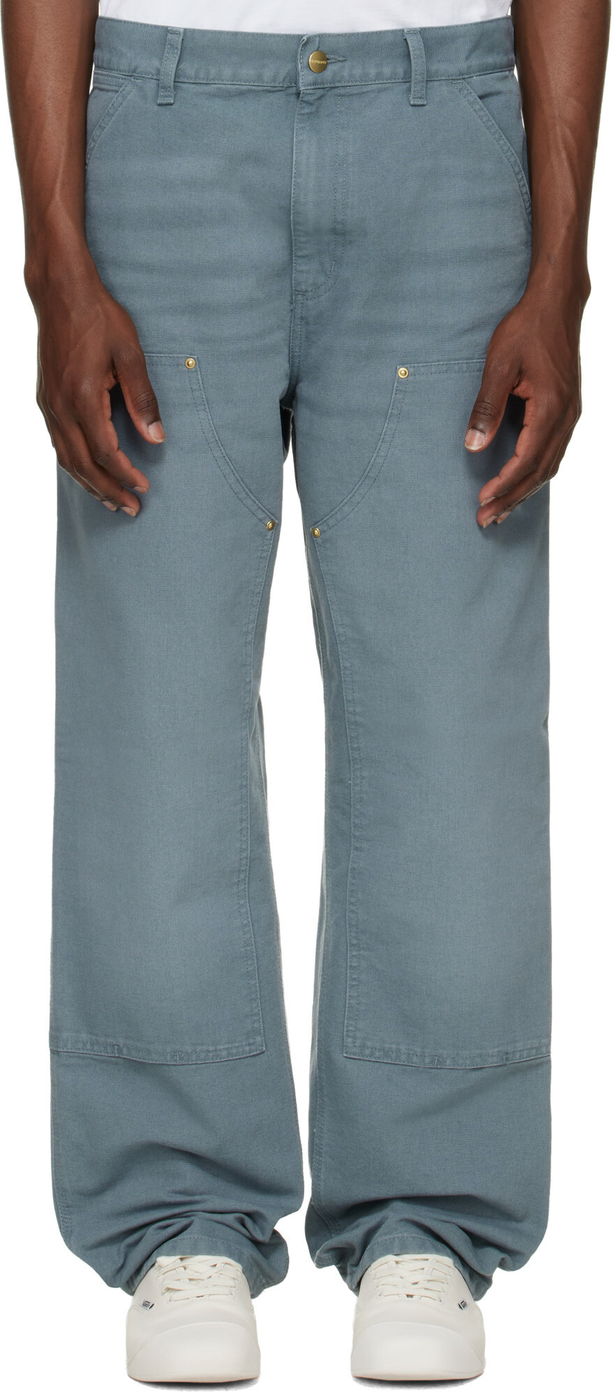Carhartt Work In Progress Blue Double Knee Trousers
