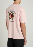 DRÔLE DE Monsieur Le T-shirt Slogan Printed Cotton T-shirt Pink