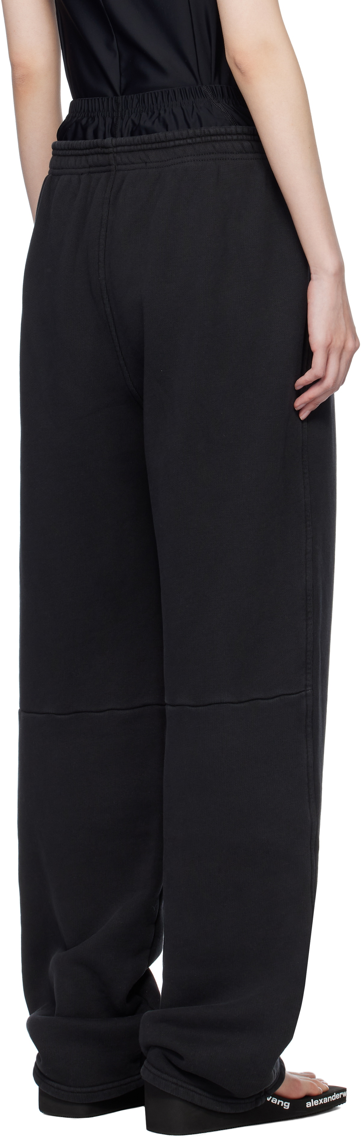 alexanderwang.t Black Pre-Styled Boxer Brief Sweatpants