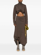 Elena Velez Brown Gathered Top