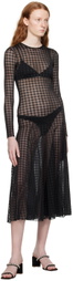 AMI Alexandre Mattiussi Black Gingham Midi Dress