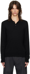 Comme des Garçons Homme Deux Black Wool Polo
