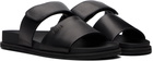 BOSS Black Leather Slides