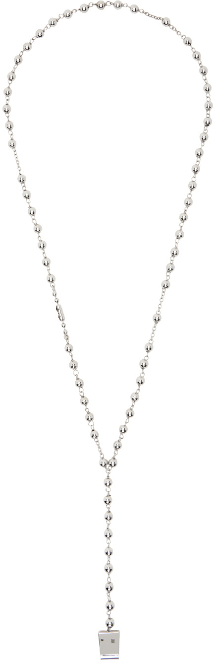 1017 ALYX 9SM Silver Rosary Charm Necklace