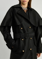 Zimmermann Cape Wool-blend Trench Coat Black