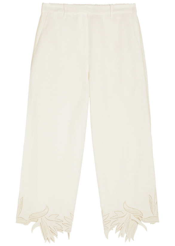Photo: Simkhai Kallin Cropped Linen-blend Trousers White