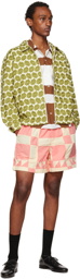 Bode Pink & Off-White Quilt Shorts