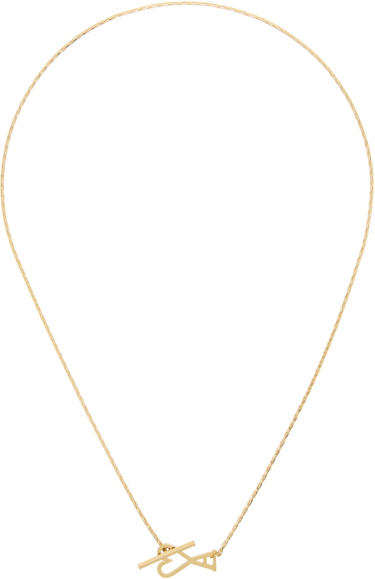 Photo: AMI Paris Gold Brass Ami de Coeur 2 In 1 Chain Necklace