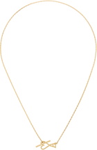 AMI Paris Gold Brass Ami de Coeur 2 In 1 Chain Necklace