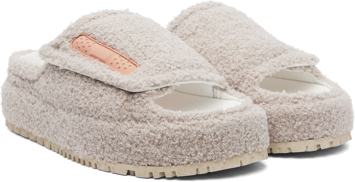 PDF Beige Sherpa Fleece Sandals
