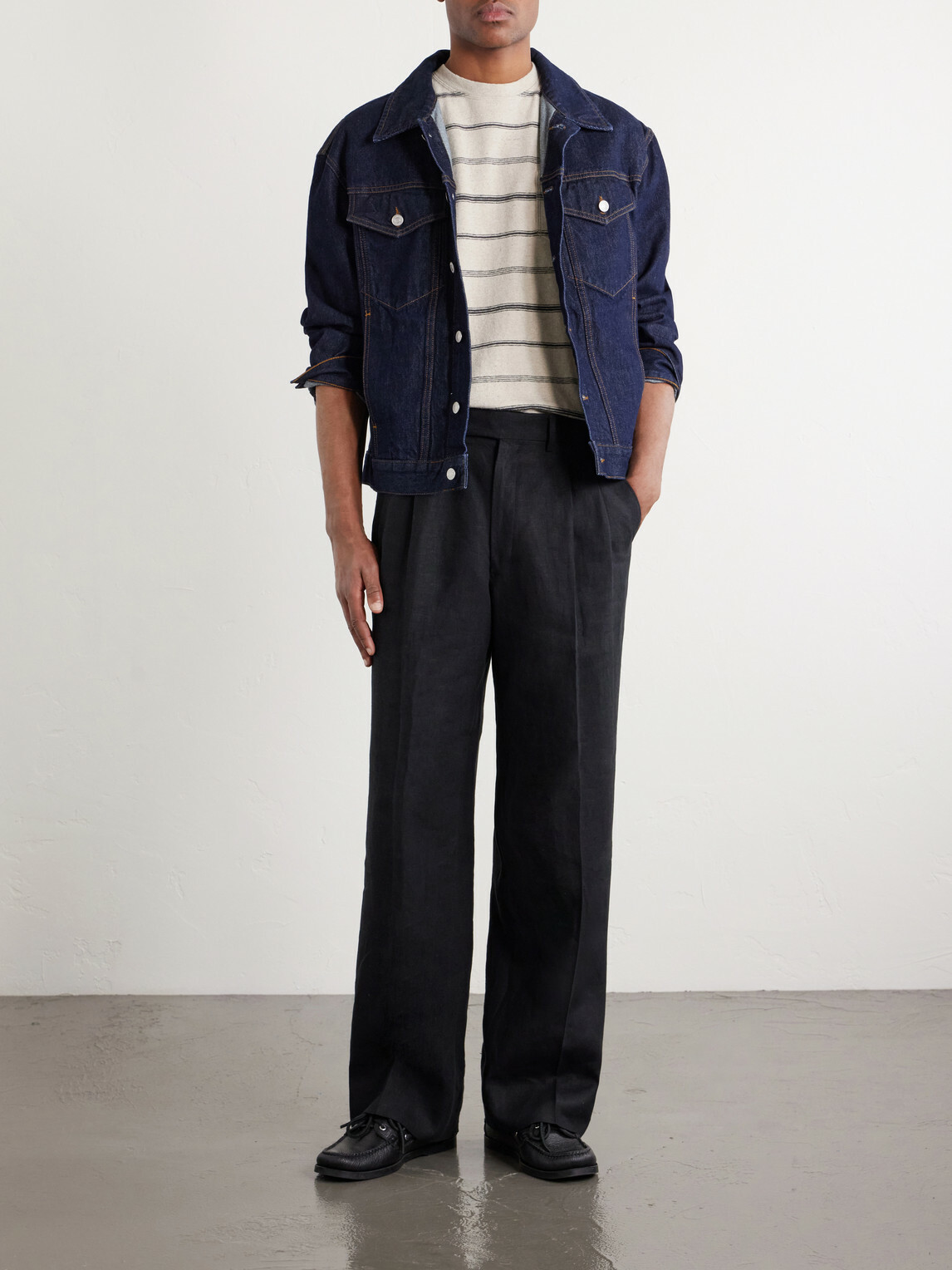 Mr P. - Striped Cotton-Jersey T-Shirt - Neutrals
