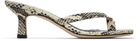 Aeyde Off-White & Black Wilma Leather Thong Heeled Sandals