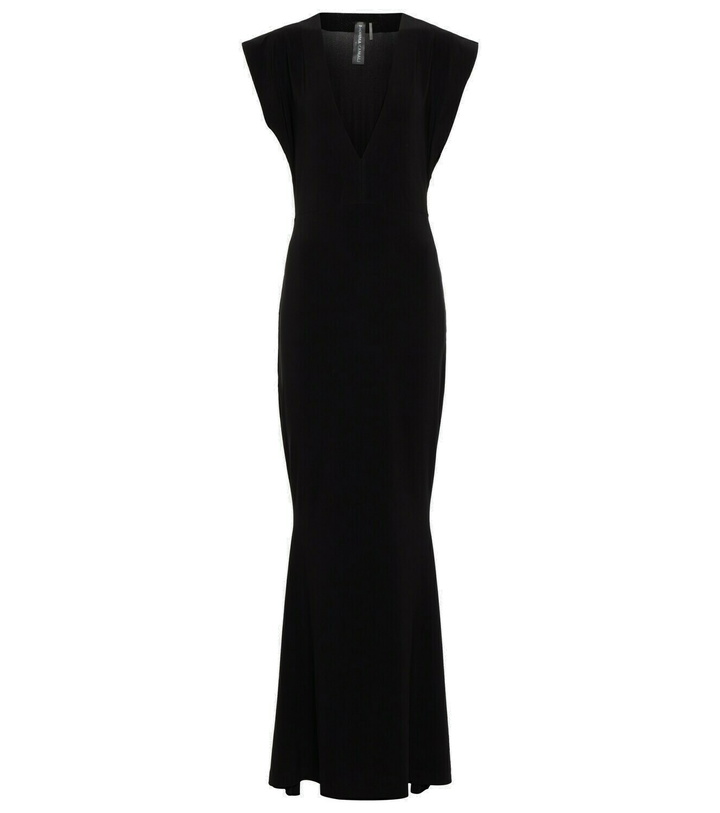 Photo: Norma Kamali V-neck maxi gown