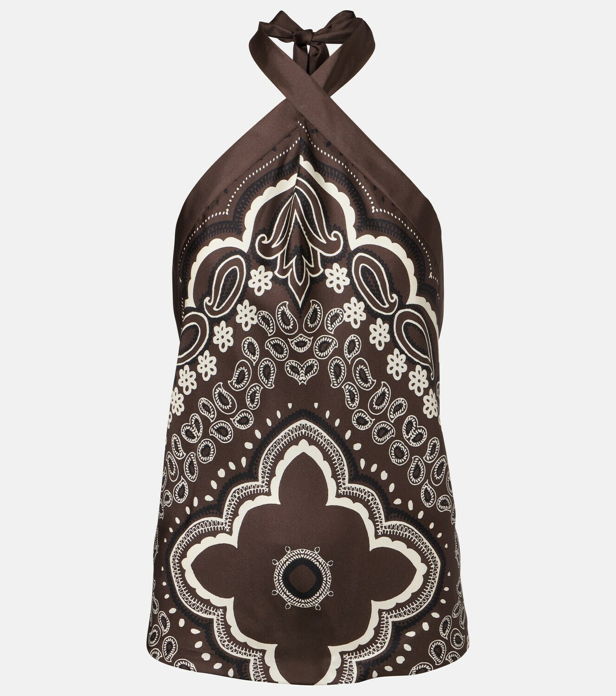 Nili Lotan Solal printed halterneck silk top