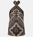 Nili Lotan Solal printed halterneck silk top