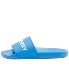 Burberry Men's Furley Logo Slide in Azure Blue