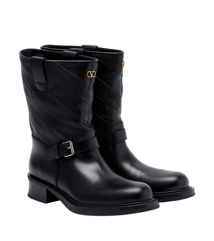 Photo: Valentino Garavani VLogo leather biker boots