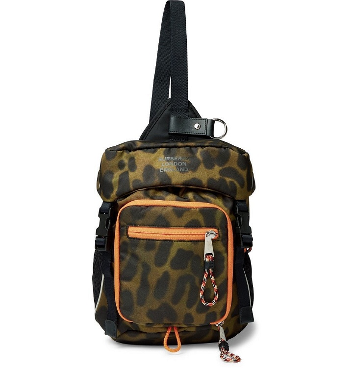 Photo: Burberry - Animal-Print Nylon Cross-Body Backpack - Light green