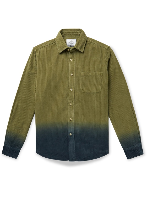 Photo: Portuguese Flannel - Dip-Dyed Cotton-Corduroy Shirt - Green