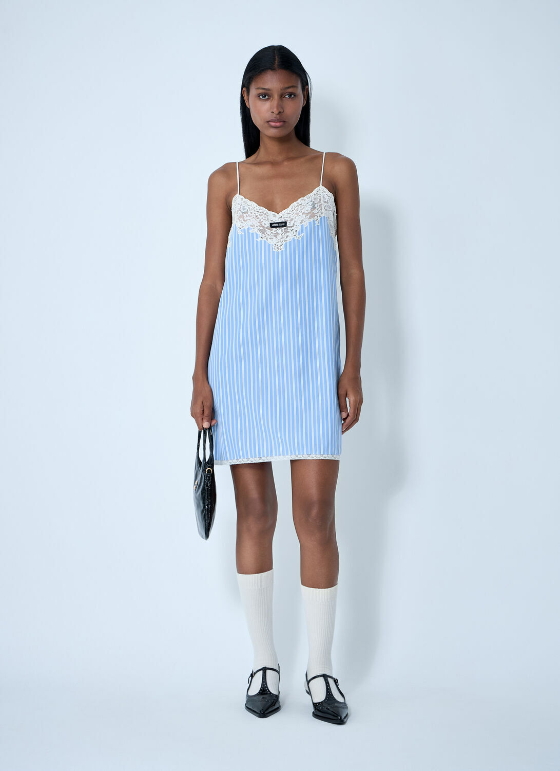 Miu Miu Striped Slip Mini Dress