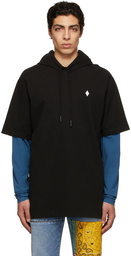 Marcelo Burlon County of Milan Black Cross Double Sleeve Hoodie