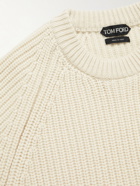 TOM FORD - Ribbed Cashmere Mock-Neck Sweater - Neutrals