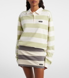 Miu Miu Striped cotton jersey polo shirt