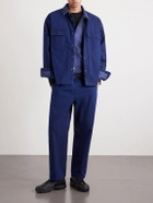 A Kind Of Guise - Nanamica Insulation Cropped Straight-Leg Padded Cotton-Blend Trousers - Blue