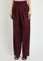 Chloe Pleated Straight-leg Wool Trousers Purple