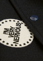 Kenzo Badges Appliquéd Wool Varsity Jacket Navy