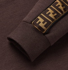 Fendi - Logo-Trimmed Cotton, Wool, Silk and Cashmere-Blend Hoodie - Men - Brown