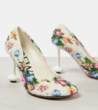 Loewe Toy beaded canvas pumps