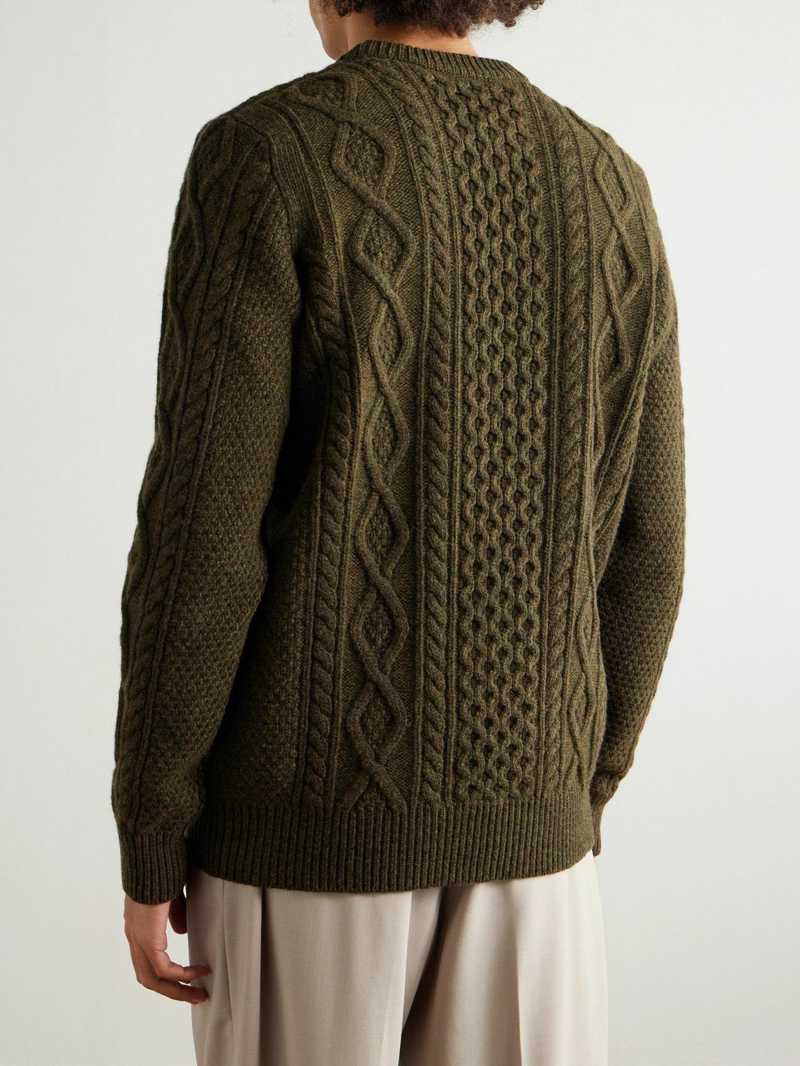 Ghiaia Cashmere - Pescatore Cable-Knit Wool Sweater - Green
