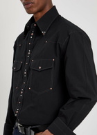 Lemaire Stud-embellished Cotton-poplin Shirt Black
