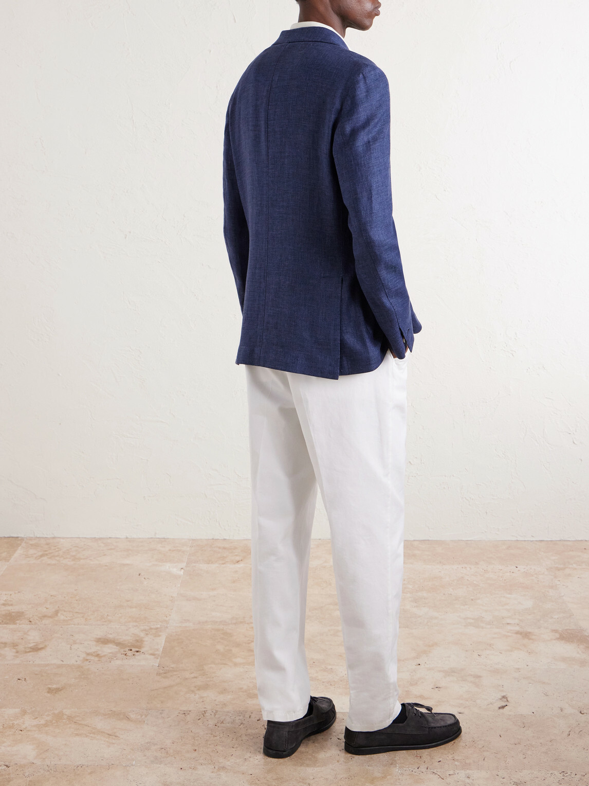 Eleventy - Stretch-Linen, Wool and Silk-Blend Suit Jacket - Blue