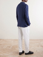 Eleventy - Stretch-Linen, Wool and Silk-Blend Suit Jacket - Blue