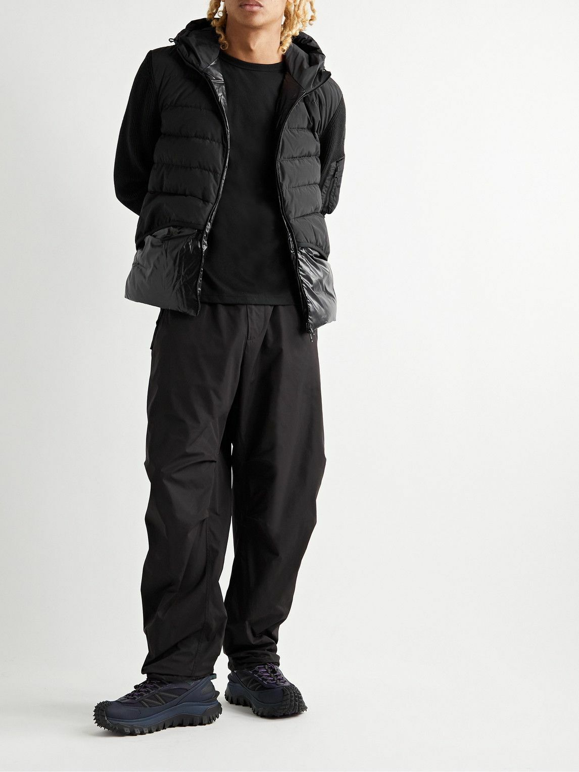 Moncler ribbed best sale sleeve padded jacket