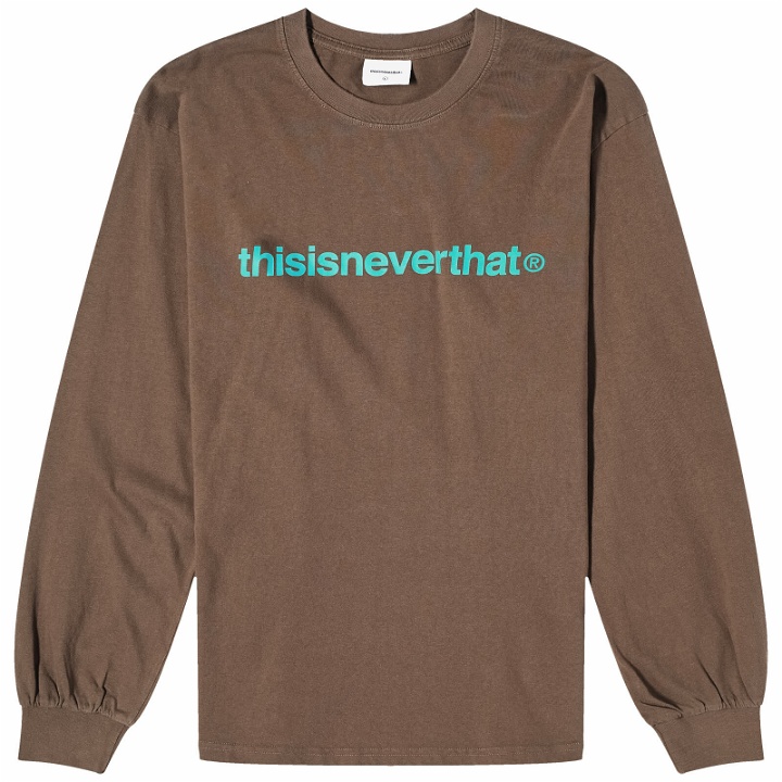 Photo: thisisneverthat Men's T-Logo Long Sleeve T-Shirt in Brown