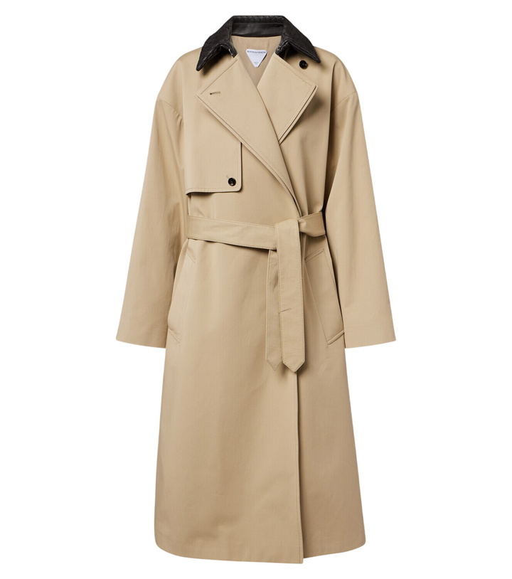 Photo: Bottega Veneta Intrecciato cotton trench coat