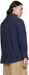 nanamica Navy Brushed Shirt Denim Jacket