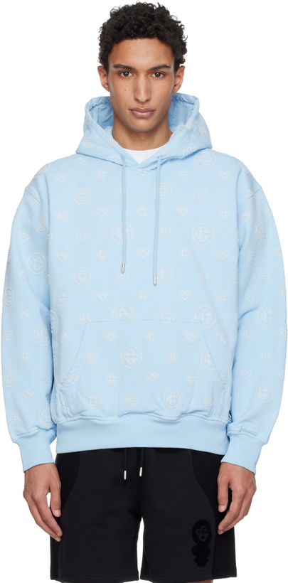 Photo: Casablanca Blue Applique Monogram Hoodie