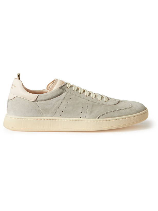 Photo: Officine Creative - Kombo Leather-Trimmed Suede Sneakers - Gray